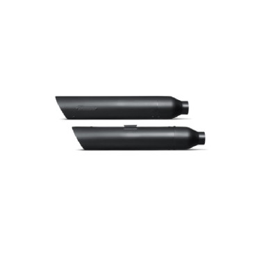 Coppia silenziatori di scarico AKRAPOVIC Linea Slip on Nero Omologato per HARLEY DAVIDSON FLSTF FAT BOY (2007-2014) - FLSTFB FAT BOY LO (2010-2014) - FXSTD DEUCE (2007)