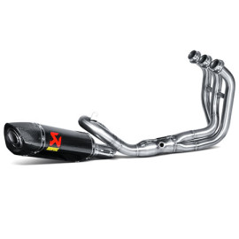 Scarico Completo Akrapovic Linea Racing (CARBONIO) collettori INOX con Terminale Esagonale in Carbonio non Omologato per YAMAHA MT09 / FZ9 (2014>) - XSR 900 (2016>)