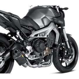Scarico Completo Akrapovic Linea Racing (CARBONIO) collettori INOX con Terminale Esagonale in Carbonio non Omologato per YAMAHA MT09 / FZ9 (2014>) - XSR 900 (2016>)