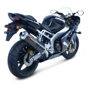 Scarico completo AKRAPOVIC Linea Racing (CARBONIO) inox Non omologato fodero in carbonio per KAWASAKI ZX-6R / 636 (2003-2004)