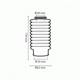 SOFFIETTI PER FORCELLE A 10 DENTI  - DIAMETRO ø 28mm - ø 39mm - ALTEZZA 134mm - NERO