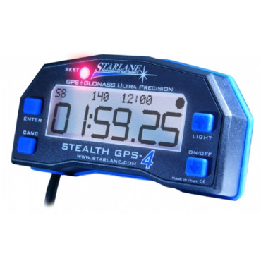 Cronometro STEALTH GPS-4 + GLONASS con Intertempi + Velocita' GPS + Doppio Contaore + Scarico Dati + Acquisizione traiettorie.