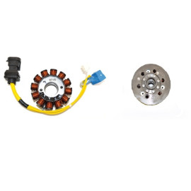 Volano completo Kokusan 170W - 12 poli trifase diametro 101,8/116 - cono 19 MOTORE PIAGGIO LEADER 4T 180/200 (4V-ACQUA)  per MADISON MALAGUTI 180/200 F12 PHANTOM MAX 200 - PIAGGIO SUPERHEXAGON GTX 180 X9 180 AMALFI
