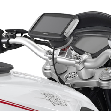 Supporto universale in alluminio anodizzato, per il fissaggio dei navigatori Tom Tom Rider 40 e Tom Tom Rider 400 su S901A smart mount