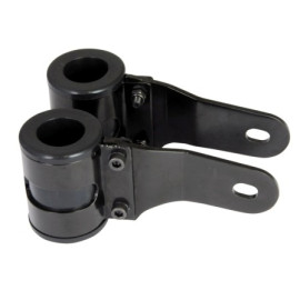 STAFFA FARO COLORE NERO CON MORSETTO E SUPPORTO PER IL FISSAGGIO. DIAMETRO FORCELLA 30-32 mm