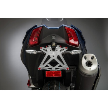 Porta Targa Regolabile LIGHTECH completo di Luce Targa e Catadiottro per YAMAHA T-MAX 530 (2017>)