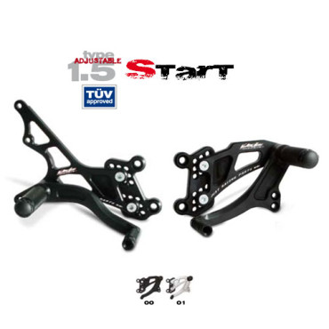 Coppia Pedane arretrate in Ergal Valter Moto modello START Tipo 1.5 Regolabili DUCATI 749 / 999 (2003/2006)