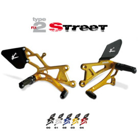 Coppia Pedane arretrate in Ergal Valter Moto modello STREET Tipo 2 Fisse DUCATI MONSTER 696 (2008>)
