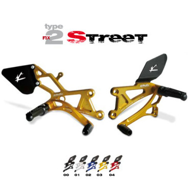 Coppia Pedane arretrate in Ergal Valter Moto modello STREET Tipo 2 Fisse DUCATI 748 / 916 / 996 / 998 (1994/2004)