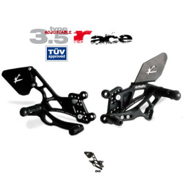 Coppia Pedane arretrate in Ergal Valter Moto modello RACE Tipo 3.5 Regolabili DUCATI 848 / 1098 / 1198 (2007>)