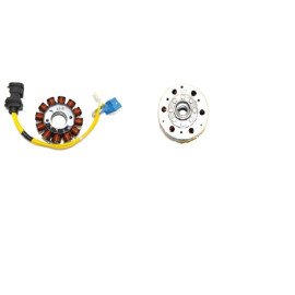 Volano completo Kokusan 150W - 12 poli trifase diametro 101,8 - cono 19 MOTORE PIAGGIO LEADER 125 4T (2v-ARIA/4V-ACQUA) 150/200 (2V-ARIA) per DERBI 125 GP1 125 SONAR 125 RAMBLA - GILERA RUNNER VX 125 DNA 125 NEXUS 125 (07/08 - carb.)