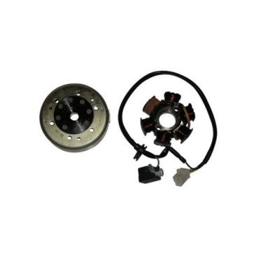 Volano Kokusan completo 6 poli - 90W - rotazione dx - diam. 103,6 cono 15,8 per PEUGEOT 50 BLASTER/RS12 (09/10) - SPEEDFIGHT 50 LC (09/10) - JET FORCE 50 C-TECH (06/09)